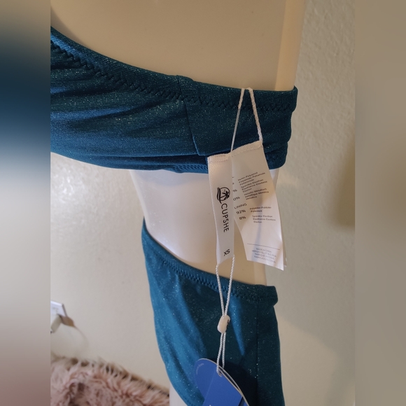 CUPSHE Women's Two Piece High Waisted Shining Bikini Set - Picture 4 of 12